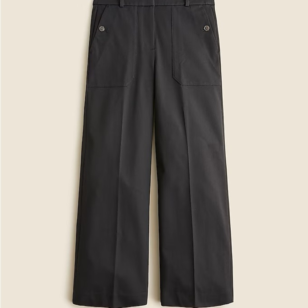 NWOT JCrew Black Sydney Pant in Cotton Stretch Size 10
